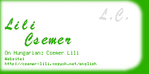 lili csemer business card